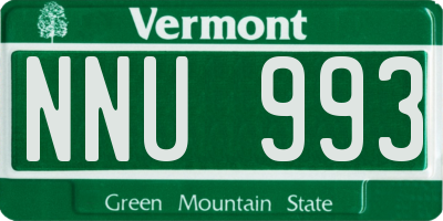 VT license plate NNU993