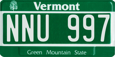VT license plate NNU997