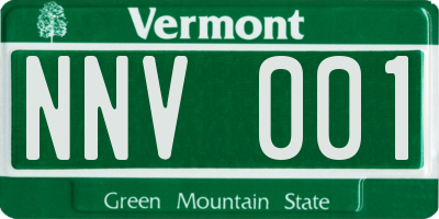 VT license plate NNV001