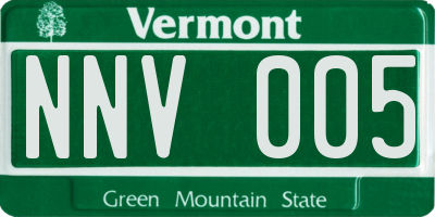 VT license plate NNV005