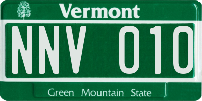 VT license plate NNV010