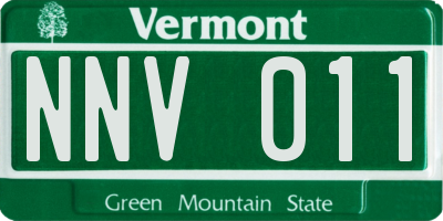VT license plate NNV011