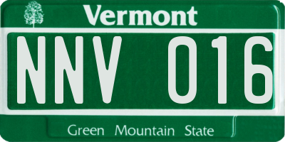 VT license plate NNV016