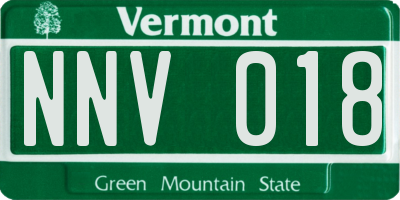 VT license plate NNV018