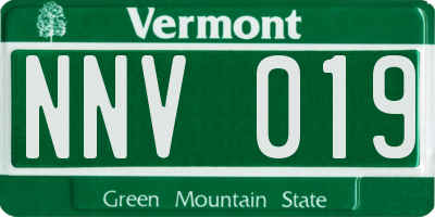VT license plate NNV019