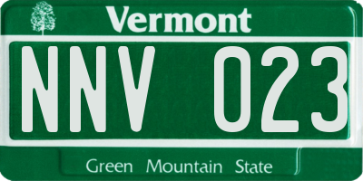 VT license plate NNV023