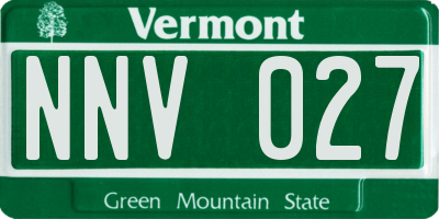 VT license plate NNV027