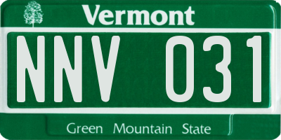 VT license plate NNV031