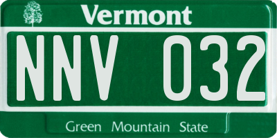 VT license plate NNV032
