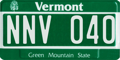 VT license plate NNV040