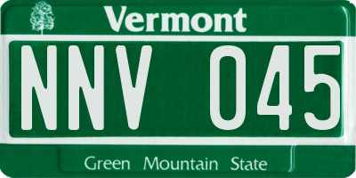 VT license plate NNV045