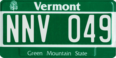 VT license plate NNV049