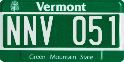VT license plate NNV051