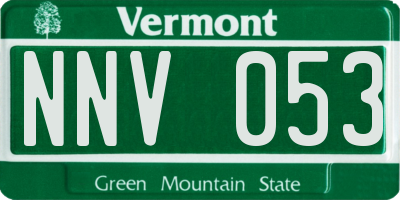 VT license plate NNV053