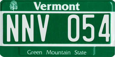 VT license plate NNV054