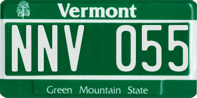 VT license plate NNV055