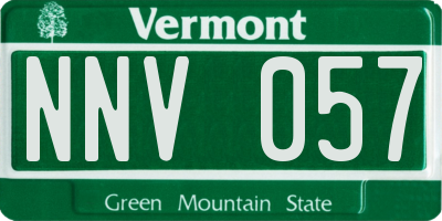VT license plate NNV057