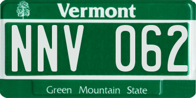 VT license plate NNV062