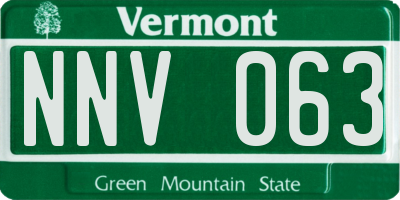 VT license plate NNV063