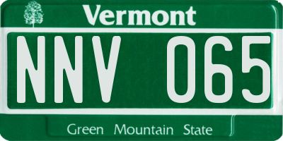 VT license plate NNV065