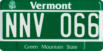 VT license plate NNV066