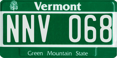 VT license plate NNV068