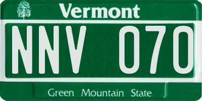 VT license plate NNV070