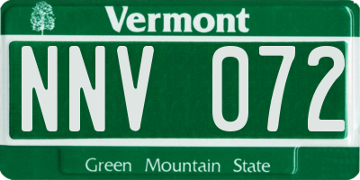 VT license plate NNV072