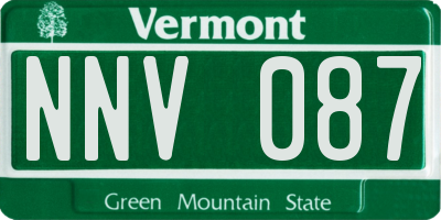 VT license plate NNV087