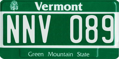 VT license plate NNV089