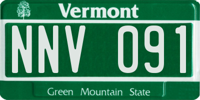 VT license plate NNV091
