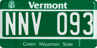 VT license plate NNV093