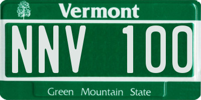 VT license plate NNV100