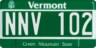 VT license plate NNV102