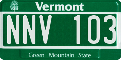 VT license plate NNV103