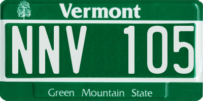 VT license plate NNV105