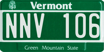 VT license plate NNV106