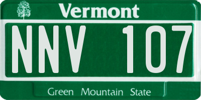 VT license plate NNV107