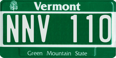 VT license plate NNV110