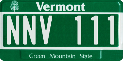 VT license plate NNV111