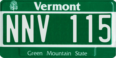 VT license plate NNV115
