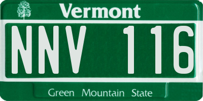 VT license plate NNV116