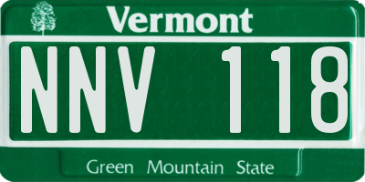 VT license plate NNV118