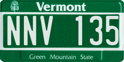 VT license plate NNV135