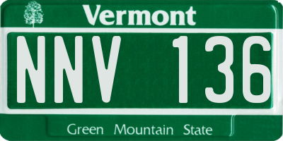 VT license plate NNV136