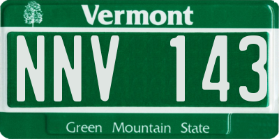 VT license plate NNV143