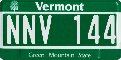VT license plate NNV144