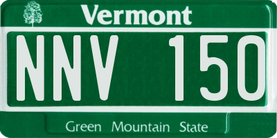 VT license plate NNV150