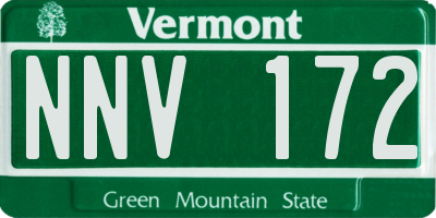 VT license plate NNV172