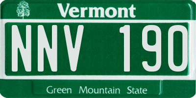 VT license plate NNV190